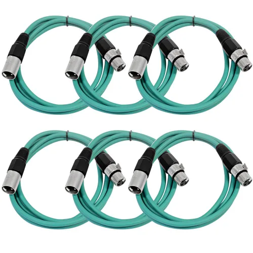Miniatura 13 de Seismic Audio SAXLX-2Brown-Paquete de 6 cables de conexión XLR de 2 pies marrones - Cables de micrófono - Cables XLR macho a hembra - 2 pies
