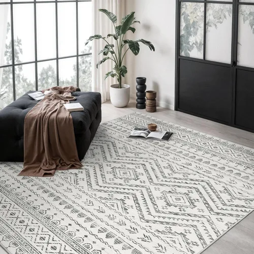 Miniatura 20 de Miukiki Alfombra marroquí lavable de 2 x 3 pies para sala de estar, antideslizante, plegable, grande y suave, para comedor y dormitorio