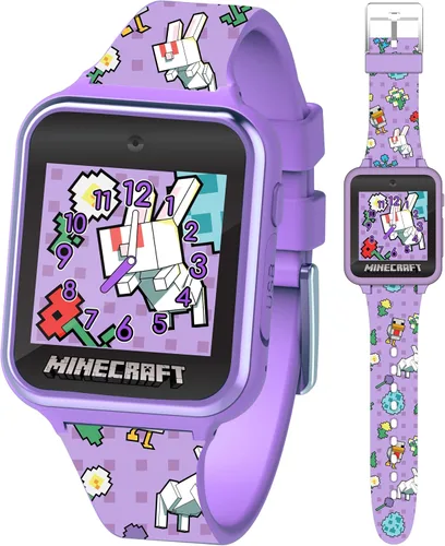 Miniatura 4 de Minecraft - Reloj inteligente para niños con 10 caras de reloj, selfie y cámara de video, contador de pasos, grabadora de voz, juegos divertidos