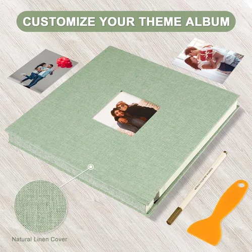 Miniatura 4 de Álbum de Fotos con Páginas Autoadhesivas, Álbum de Recortes, Álbumes de Fotos Magnéticos para Fotos de 4x6, 5x7, 8x10 Pulgadas, Libros de Páginas