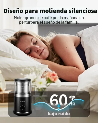 Miniatura 5 de SHARDOR One Touch - Molinillo de café eléctrico, especias, hierbas, para granos de café, especias y semillas con 1 cuenco extraíble de acero Negro