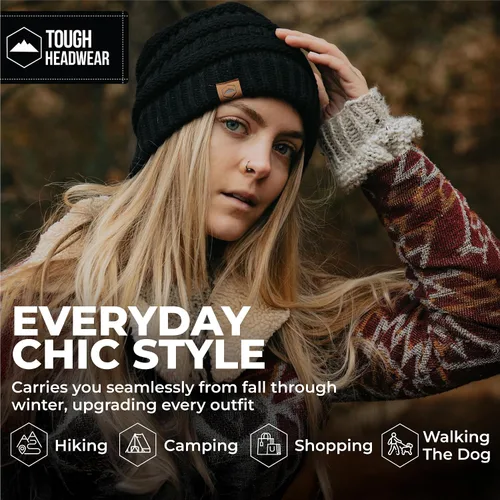 Miniatura 6 de Gorro de punto para mujer, cálido y suave, elástico, para clima frío de Tough Headwear