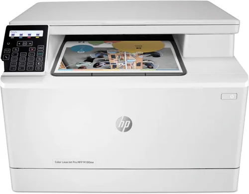 HP Color LaserJet Pro M180nw Impresora láser a color inalámbrica todo en uno, impresión móvil y Ethernet integrado, funciona con Alexa (T6B74A)
