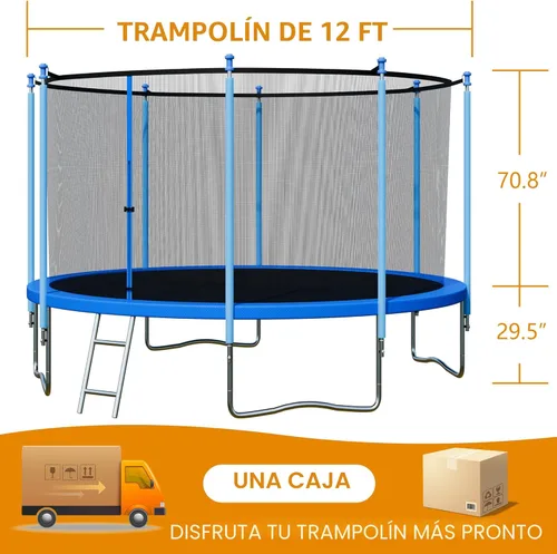 Miniatura 2 de ALTLER - Cama elástica al aire libre de 12 pies y 14 pies con cierre y escalera, cama elástica recreativa aprobada por ASTM para niños y adultos