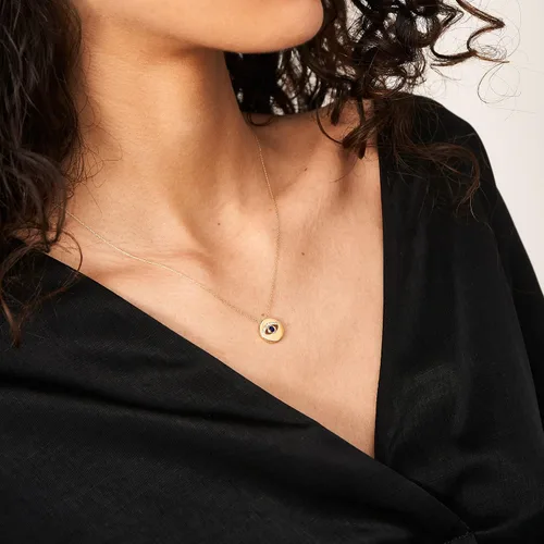 Miniatura 2 de GELIN Collar de oro macizo de 14 quilates con zafiro de diamante para mujer, Oro, Diamante