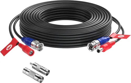 ZOSI Paquete de 1 cable de alimentación de video todo en uno de 33 pies (32.8 ft), cables de cámara de vigilancia de extensión BNC para sistemas DVR