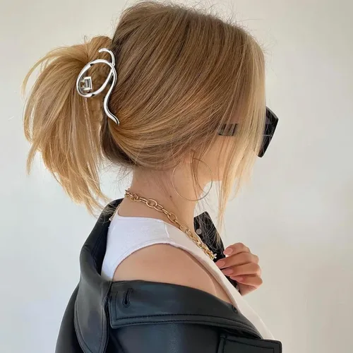 Miniatura 7 de 3 pinzas para el cabello de metal plateado para mujeres, pinzas de pelo medianas para niñas, pinzas de sujeción fuerte, accesorios para el cabello