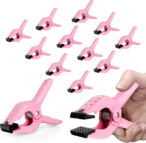 Miniatura 10 de EMART Paquete de 12 abrazaderas de resorte de plástico resistentes de 2 pulgadas, abrazaderas profesionales grandes para soporte de telón de fondo