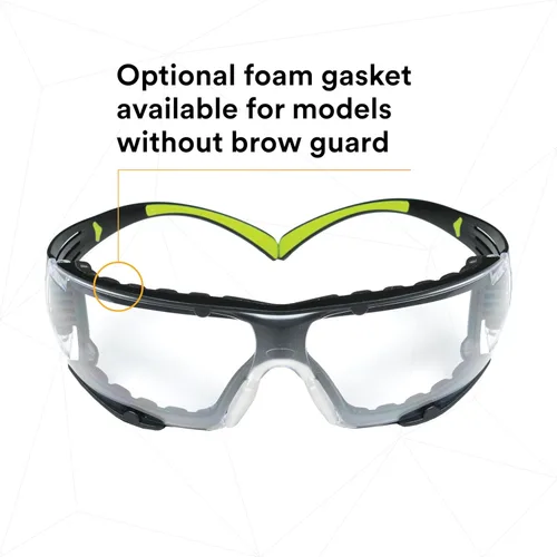 Miniatura 6 de 3M - Lentes de seguridad SecureFit, ANSI Z87, protección contra el polvo, antiarañazos y antivaho, lente transparente, marco verde/negro, varillas