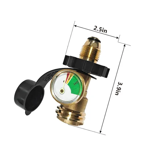 Miniatura 2 de Válvula de medidor de presión de gas de tanque de propano universal, indicador de nivel de tanque de propano Detector de fugas utilizado