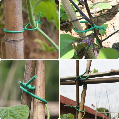 Miniatura 4 de Brida de alambre flexible para jardín, lazos suaves para plantas, soporte para plantas para apoyar y fijar ramas de plantación de jardín, Verde