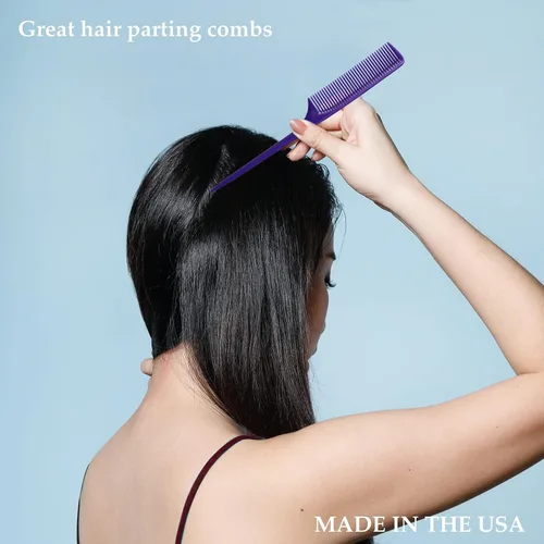 Miniatura 8 de Allegro Combs Peines de cola de rata XL 61 XL, peine de dientes anchos, desenredante, pelo grueso, peinetas de separación de espalda gruesa, peines