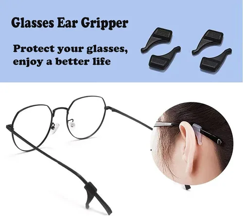 Miniatura 6 de 20 pares de agarres para las orejas, soporte antideslizante para lentes, agarres de silicona para gafas, agarres de oreja, retenedor de manga