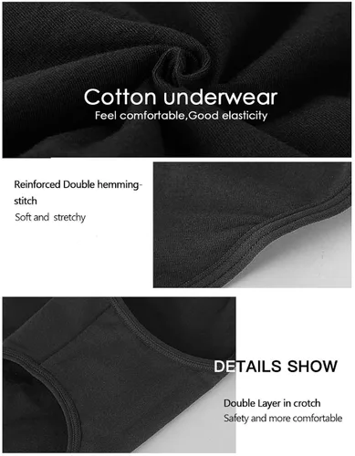 Miniatura 5 de UMMISS - Ropa interior de algodón de cintura alta para mujer cobertura completa suave cómoda multi paquete