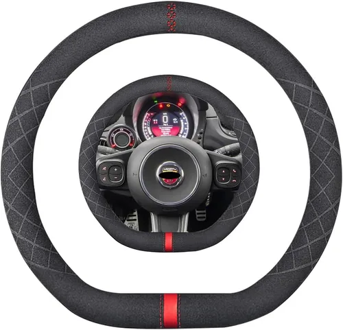 Miniatura 49 de Funda de volante de ante K LAKEY, compatible con Dodge Avenger Grand Caravan Challenger Charger, cubierta de volante deportiva antideslizante
