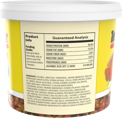 Miniatura 3 de Tetra Color Tropical Flakes, alimento para peces que aumentan el color, dieta nutricionalmente equilibrada para peces tropicales, 2.2 libras