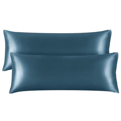 Miniatura 109 de Bedelite Funda de almohada de satén para el cuerpo, súper suave y refrescante, para el cabello y la piel, transpirable, sedosa y larga, 20 x 54 Rosa