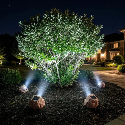 Miniatura 7 de Candieslife Luces Solares de Jardín para Exteriores - Foco Solar LED Impermeable IP65, Luces de Paisaje Alimentadas por Energía Solar, Luz 4Pack-Rock