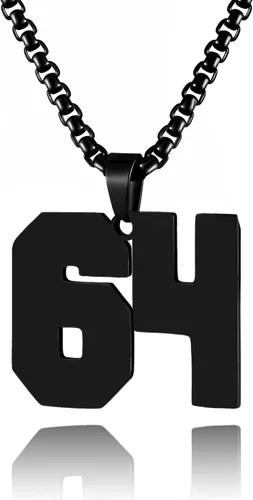 Miniatura 152 de Collar de Número Dorado para Hombre, Cadena de Acero Inoxidable con Colgante de Número para Atletas, Joyería Deportiva Personalizada para Niños