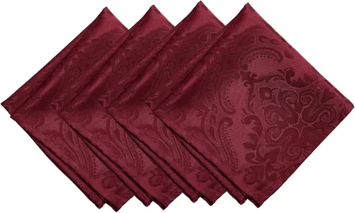 Miniatura 8 de Elrene Home Fashions Caiden Elegance Servilletas de tela de damasco (juego de 4), 17 x 17 pulgadas, color dorado