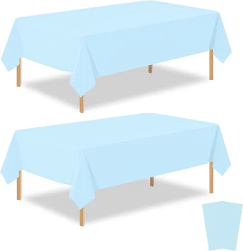 Miniatura 11 de Paquete de 2 manteles rectangulares desechables de plástico negro de 54 x 108 pulgadas, manteles de plástico negro para cumpleaños, bodas