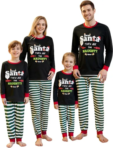 Miniatura 23 de OAKFashion Conjuntos de Pijamas Familiares de Navidad, Pijamas Familiares a Juego de Navidad Ropa de Dormir Pjs