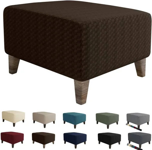 Miniatura 17 de MAXIJIN Fundas para otomano de jacquard, fundas protectoras para taburete plegable, protector de muebles, funda suave y gruesa rectangular