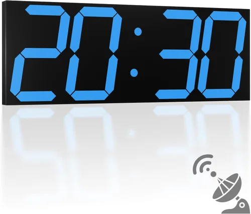 CHKOSDA Reloj de pared digital automático de 18.7 pulgadas, reloj de pared LED con pantalla grande, reloj multifunción con alarma y temporizador,
