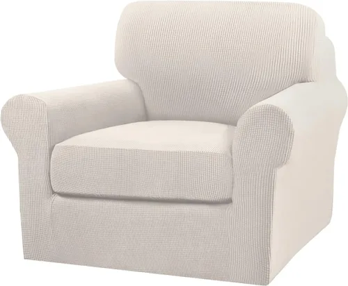 Miniatura 81 de Turquoize 2 fundas para sillas de sala de estar, funda de sofá con fundas de cojín individuales, funda de muebles para sillas (silla, beige biscotti)