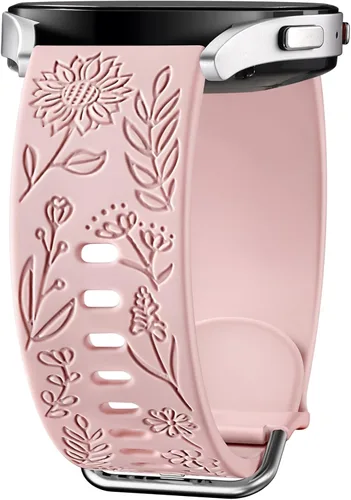 Miniatura 14 de Samsung Galaxy - Correa deportiva de silicona grabada con girasol de 1.575 pulgadas/1.732 pulgadas, para mujeres y hombres Marrón