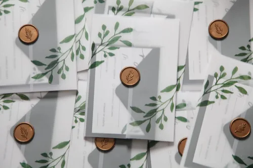 Miniatura 3 de Juego de 30 Invitaciones de Boda con Sobres y Tarjetas RSVP, Invitaciones de Boda con Plantas, Incluye Invitación Rellenable de 5 x 7 Pulgadas