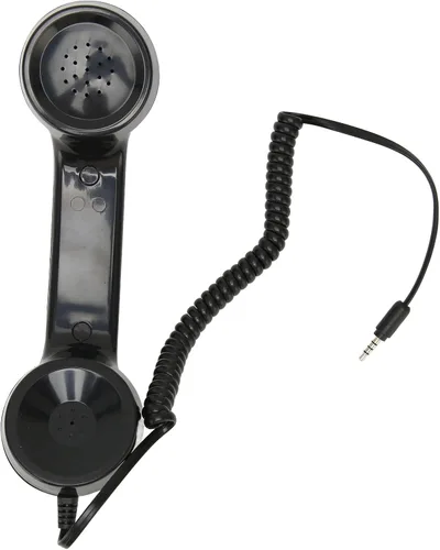 Auricular de teléfono retro de 0.138 in, receptores de radiación con control de volumen, auriculares universales antiguos de 9 pies con sonido, para