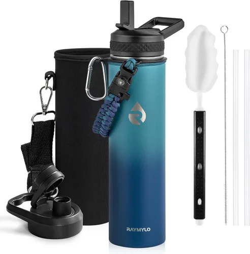 Miniatura 45 de RAYMYLO Botella de agua aislada de 24 onzas, de acero inoxidable con triple pared al vacío (fría durante 48 horas, caliente durante 24 horas), a