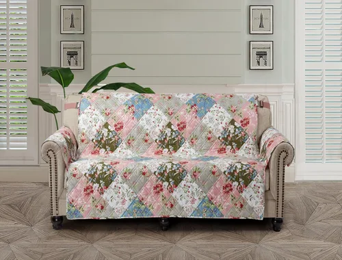 Miniatura 17 de Brilliant Sunshine Funda acolchada para silla con diseño de retazos de corazón de amor burdeos, 23 pulgadas de ancho de asiento, protector