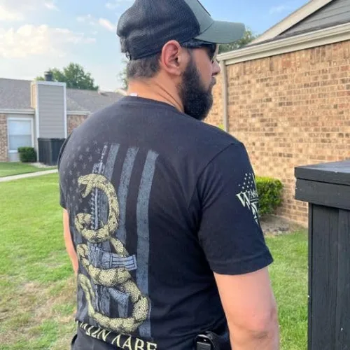 Miniatura 5 de Camiseta de serpiente Gadsden Patriotic Tribute Tee Camisa de apoyo veterano del orgullo americano Ropa militar 100% algodón