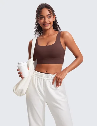 Miniatura 45 de CRZ YOGA Butterluxe - Brasier deportivo con espalda en U para mujer, cuello redondo, acolchado, de bajo impacto, para yoga, entrenamiento