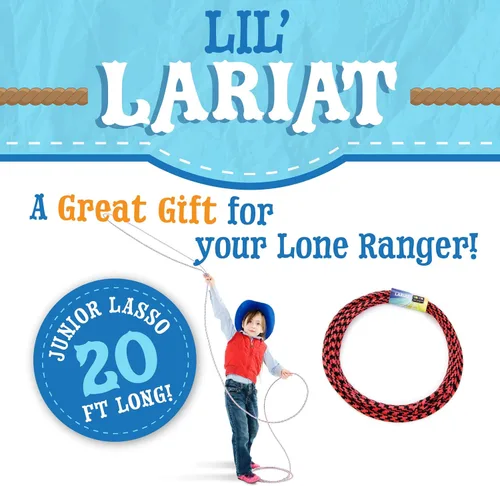 Miniatura 2 de Just Jump It Lil Lariat Junior Lasso Rope - Pre-Tied 20' Kids Cowboy Rope Rojo