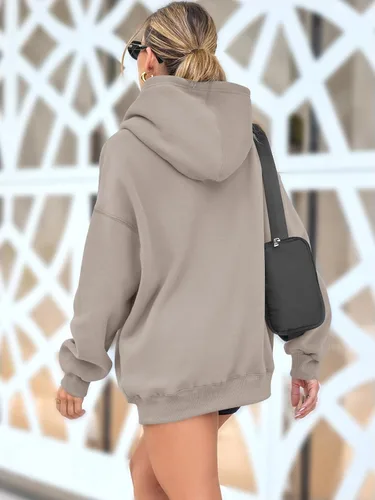 Miniatura 59 de AUTOMET Sudaderas de gran tamaño con capucha de forro polar para mujer, camisas de manga larga, sudaderas con bolsillo para otoño 2025