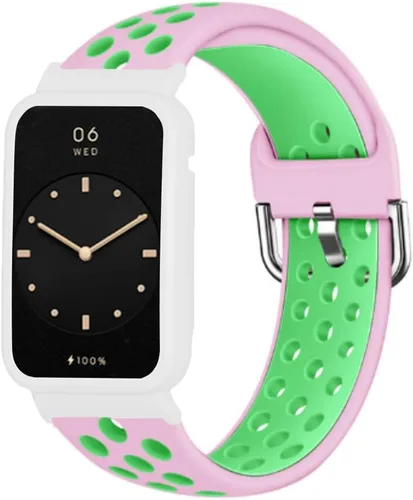 Miniatura 10 de Senter Correa de silicona suave de repuesto compatible con Huawei Band 7 Pro Smart Watch Gris/Verde