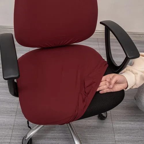 Miniatura 3 de Melaluxe - Funda para silla de oficina de computadora, funda universal protectora y elástica, cubierta elástica para silla giratoria (Rojo)