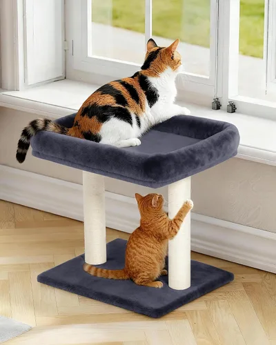 Miniatura 4 de Árbol para gatos KinoTail con gran cama en la plataforma superior (48,3 cm × 40,1 cm), pequeña torre para gatos con rascador para gatos