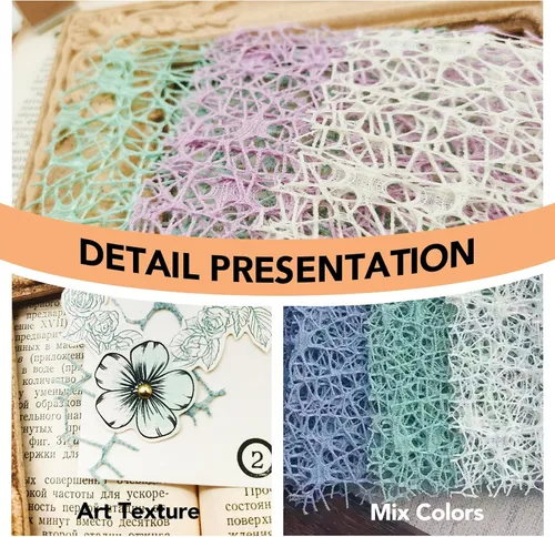 Miniatura 3 de Papel arrugado decorativo decorativo de tela texturizada de tamaño A5. 10PCS para producción artesanal, suministros de diario basura, fabricación