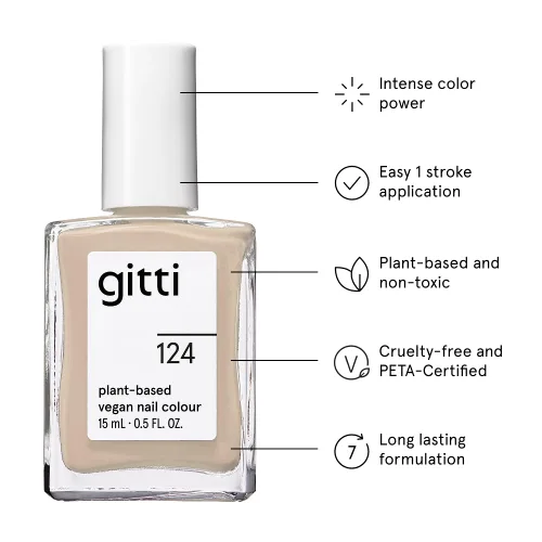 Miniatura 37 de gitti Esmalte de uñas a base de plantas No tóxico, libre de 30, basado en ingredientes de origen natural, libre de crueldad, vegano