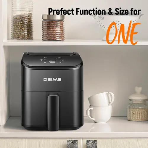 Miniatura 5 de DEIME - Freidora de aire pequeña digital de 2.8 cuartos de galón, compacta y que ahorra espacio, para hornear, recalentar, asar para comidas rápidas