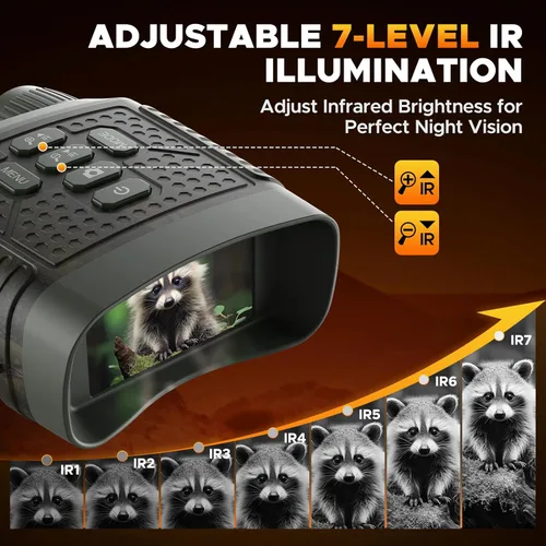 Miniatura 5 de Gafas de visión nocturna 4K, prismáticos de visión nocturna de 48 MP con zoom 10X y batería de 5000 mAh, tarjeta de 32 GB incluida, visión Verde