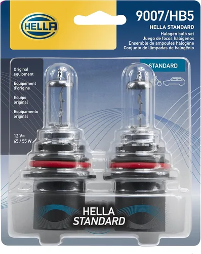 HELLA 9007TB Twin Blister - Bombilla halógena estándar, 12 V, 65/55 W, paquete de 2