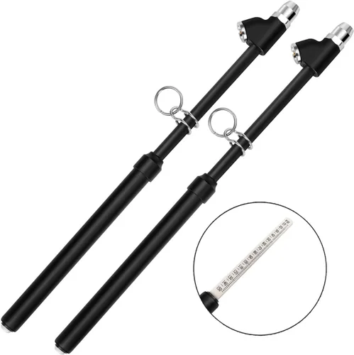Miniatura 7 de Medidor de presión de neumáticos, resistente de doble cabezal, para camión, cuerpo de latón macizo, pintura negra, diapositiva de aluminio
