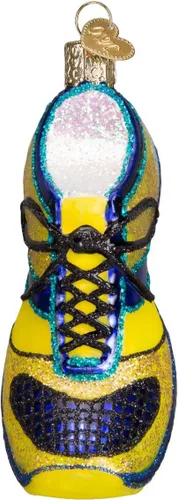 Old World Christmas - Adorno de zapatilla de correr (vidrio soplado) para árbol de Navidad, decoración festiva artesanal, colección deportiva