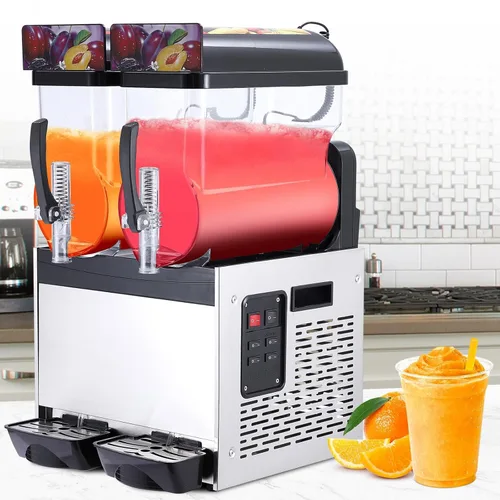Miniatura 12 de Máquina comercial de granizados Máquina congelada de la bebida, tres tanques 12l 860w acero inoxidable, fabricante de batidos de granizado de vino