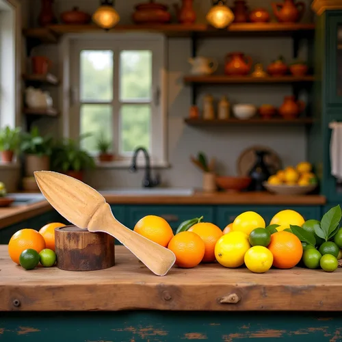 Miniatura 5 de Exprimidor de cítricos de madera, escariador manual de naranja limón con agarre ergonómico, herramienta exprimidora de frutas duradera